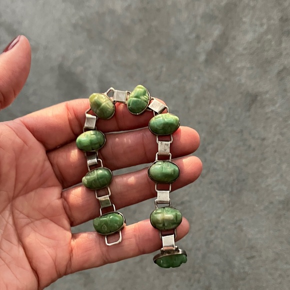 Rare! VINTAGE Green Mask Taxco Bracelet - Picture 12 of 12